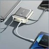 Nešiojamoji baterija Awei C03 20000mAh 45W USB-A/USB-C + Lightning/USB-C laidai, sidabrinė