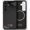 Red Bull Raudona Bull Original dėklas Raudonas BULL Real Carbon Fiber Shiny Logo MagSafe skirtas Samsung Galaxy S25 juodos spalvos