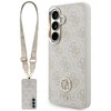 Cg Mobile Sas Rinkinys Dėklas + Smycz Guess 4G Big Rhinestone Triangle Strap MagSafe do Samsung Galaxy S26 rožinė