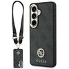 Cg Mobile Sas Rinkinys Dėklas + Smycz Guess 4G Big Rhinestone Triangle Strap MagSafe do Samsung Galaxy S26 juoda