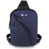 BMW Nylon Pocket &amp; Metal Logo Crossbody Phone Bag - Navy Mėlyna