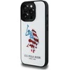 Us Polo Assn US Polo USHCP15XPUSH Apple iPhone 15 Pro Max 6,7" dėklas telefonui baltos spalvos Leather Big DH American Flag