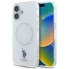 Dėklas „Us Polo Assn US Polo“ USHMP16SHOCLDPW „Apple iPhone 16 6.1“ baltos spalvos IML Ring MagSafe