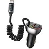 USAMS automobilinis įkroviklis C37 1xUSB+1xUSB-C 60W +USB-C Cable 30W PD+QC Fast Charge juodas CC192CC01