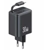 USAMS Laidinis įkroviklis 1xUSB-C su suvyniojamu kabeliu USB-C Retractable PD+QC 30W Gan Fast Charging juodos spalvos YC Series CC241TC01 (US-CC241)