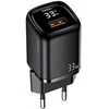 USAMS Laidinis įkroviklis 1xUSB-C + 1xUSB T46 33W (only head) PD3.0 + QC3.0 Fast Charging juodos spalvos CC152TC01