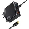 USAMS įkroviklis 2xUSB-C+1xUSB T52PD140W PD greito įkrovimo US-CC168 + U82 USB-C/USB-C US-SJ581 kabelis