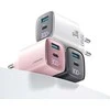 USAMS tinklo įkroviklis CC229 30W GaN USB-C/USB-A Fast Charging XC Series baltos spalvos CC229TC02