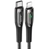 USAMS Braided Kabelis USB-C į Lightning Smart Power-off 20W PD Kabelis 1.2m juodos spalvos/juodos spalvos SJ518USB01 (US)
