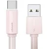 USAMS Kabelis USB-C 3A YU Series 1m USB-C/USB-A rožinės spalvos SJ732USB04 (US-SJ732)