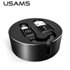USAMS Kabelis zwijany U-Bin Lightning 1m.2A juoda/juodas IPUSBZH01 (US-SJ150)