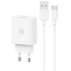 USAMS Laidinis įkroviklis 18W + kabelis USB-C/USB-A 1m Fast Charging baltos spalvos series SC SCXLTZ02