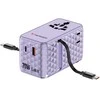 Verbatim kelioninis įkroviklis EU/UK/US GaN 1xUSB-C/1xUSB-A/2xUSB-C PD 70W violetinės spalvos 30188