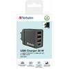 Verbatim Laidinis įkroviklis 30W 3xUSB-A/ USB-C PD 3.0 CHR-30EU2 juodos spalvos 49700