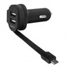 Xqisit automobilinis įkroviklis 6A Dual USB+microUSB car charger juodos spalvos 20425