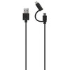 Xqisit kabelis Combo USB A -microUSB/lightning 1.8m juoda/juodas 21250