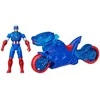 Hasbro AVENGERS Kapitono Amerikos skydus šaudantis motociklas, 10 cm