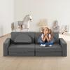 10 dalių modulinė sofa vaikams Eko oda, Pilka