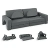 10 dalių modulinė sofa vaikams Eko oda, Pilka
