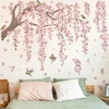 Sienų lipdukas Žydinti sakura su paukšteliais