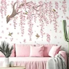 Sienų lipdukas Žydinti sakura su paukšteliais