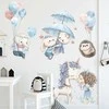 Vaikiškas sienų lipdukas Vienaragis su princese ir žvėreliai su balionais