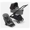 Universalus vežimėlio komplektas Bugaboo Dragonfly 2in1 Midnight juodas/Pilkas Melange /juodas frame
