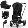 Universalus vežimėlis Cybex Priam V4 Deep Juodas 4in1 Chrome Juodas