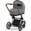 Universalus vežimėlis Cybex Priam V4 Pearl Pilkas/Chrome Brown 2in1