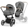 Universalus vežimėlis Cybex Priam V4 Pearl Pilkas/Chrome Brown 2in1