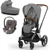 Universalus vežimėlis Cybex Priam V4 Soho Pilkas 3in1 chrome ruda