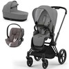 Universalus vežimėlis Cybex Priam V4 Soho Pilkas 3in1 matt juodas