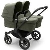 Universalus vežimėlis dvynukams Bugaboo Donkey 5 TWIN - Juodas/Forest Žalias/Forest Žalias