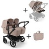 Universalus vežimėlis pametinukams Bugaboo Donkey 6 DUO 2in1 Desert taupe /Desert taupe /juodas frame