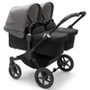 Universalus vežimėlis dvynukams Bugaboo Donkey 5 TWIN - Juodas/Midnight Juodas/Pilkas Melange