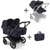 Universalus vežimėlis pametinukams Bugaboo Donkey 6 DUO 2in1 Deep indigo/Deep indigo/juodas frame