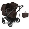 Universalus vežimėlis pametinukams Bugaboo Donkey 6 DUO 2in1 Cocoa ruda/Cocoa ruda /juodas frame