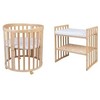 Waldin 7in1 Oval lovytė su čiužinuku Natural wood