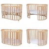 Waldin 7in1 Oval lovytė su čiužinuku Natural wood