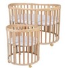 Waldin 7in1 Oval lovytė su čiužinuku Natural wood