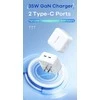 Sieninis įkroviklis REMAX RP-U87 35W PD+QC GaN 2×USB-C, greitas