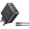 Buit.krov.Yesido YC144C GaN 65W 1XUSB 2XUSB-C + CC kab.