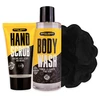 Kūno priežiūros priemonių rinkinys Bath &amp; Body Toolkit (Kūno prausiklis, 200ml + Rankų šveitiklis, 50ml + Kūno kempinėlė)