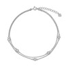 Again Jewelry Vėlgi papuošalai dvigubo kubinio cirkonio Sidabrinis kulkšnies AJNH0001