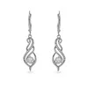 Again Jewelry Elegantiški kabantys sidabriniai auskarai su kubiniu cirkoniu AJNS0045