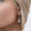 Again Jewelry Elegantiški kabantys sidabriniai auskarai su kubiniu cirkoniu AJNS0045