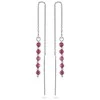 Again Jewelry Sidabriniai grandinėlės auskarai su rubinu AJKNS007