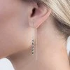 Again Jewelry Sidabriniai grandinėlės auskarai su hematitu AJKNS006