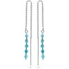 Again Jewelry Sidabrinis chain earrings with apatite AJKNS001