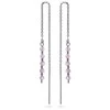 Again Jewelry Sidabriniai grandinėlės auskarai su ametistu AJKNS004